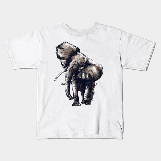 African Elephant Kids T-Shirt by JuicyCreations